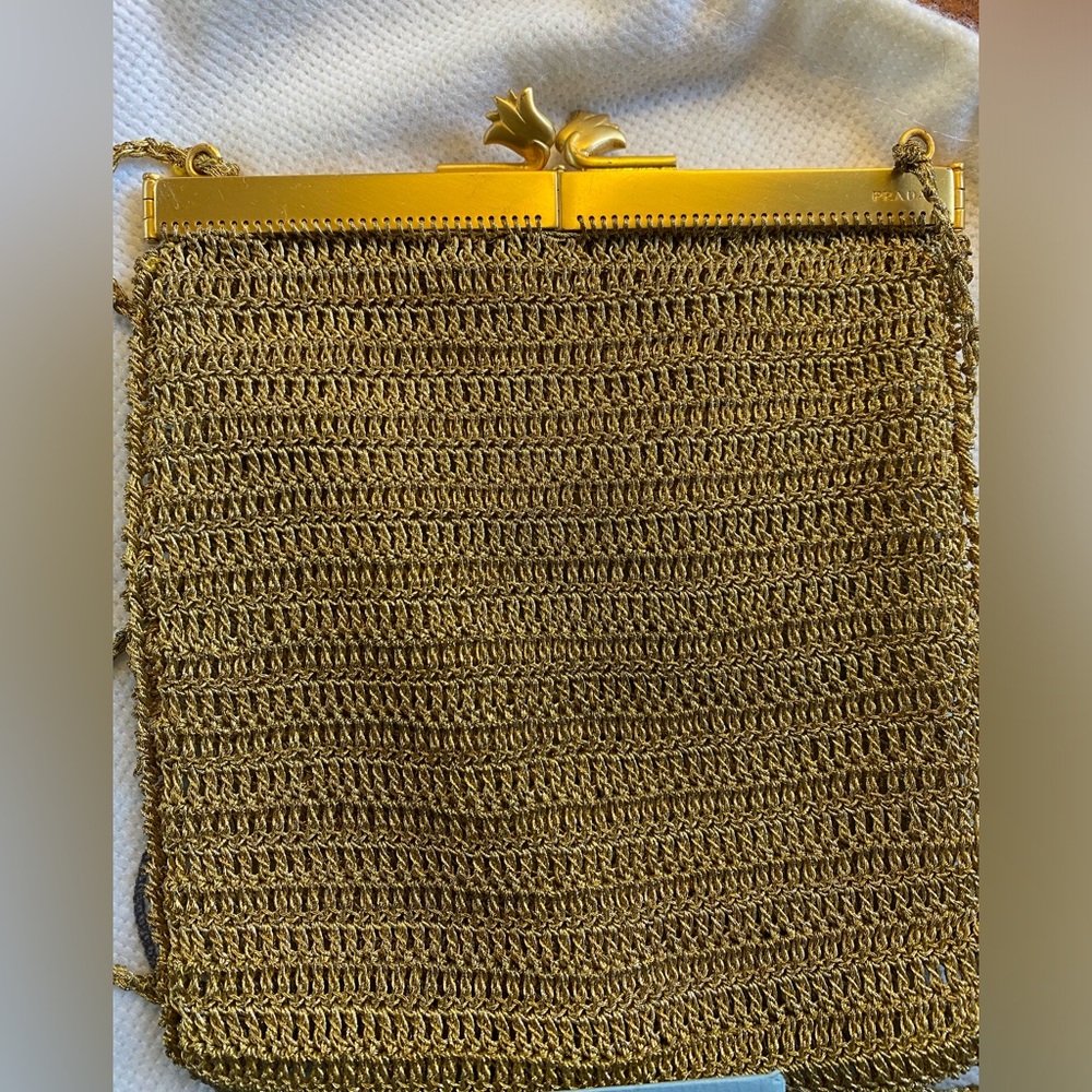 Beautiful Vintage Prada Gold Mesh Purse